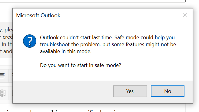 Outlook crashed/ closed when i tried to open a email from specific ...