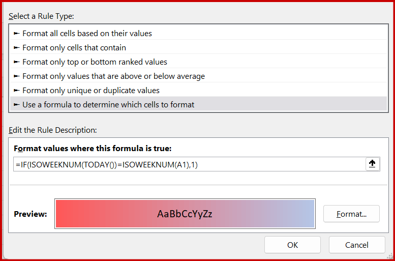 how to write a formula for conditional formatting with "Date during ...