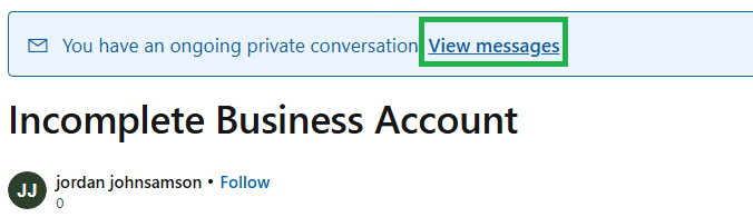 Incomplete Business Account - Microsoft Q&A