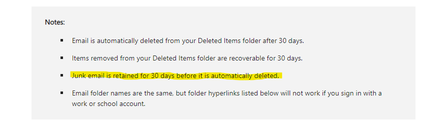 Junk Email Messages Not Deleting After 10 Days - Microsoft Q&A