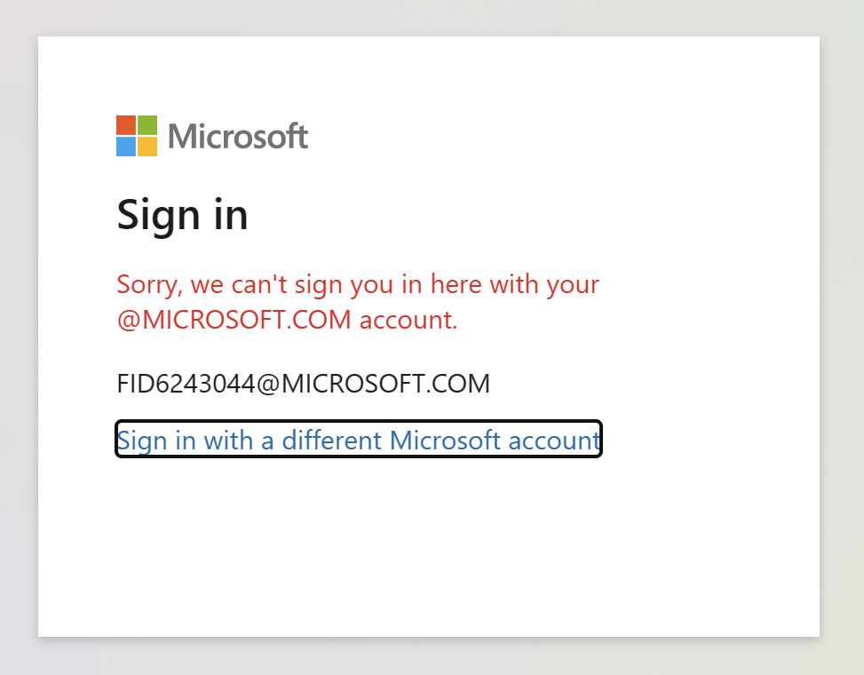 Cannot sign in