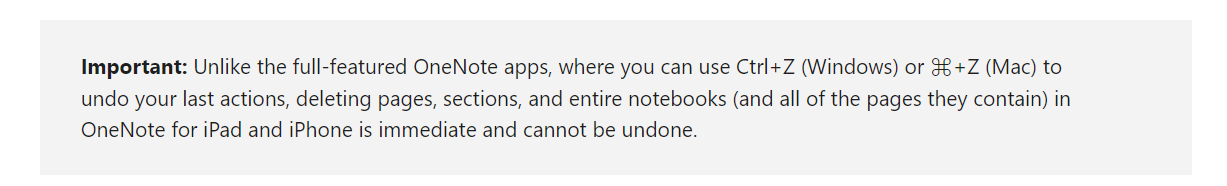 How do I recover deleted sections and pages in OneNote on ipad pro ...