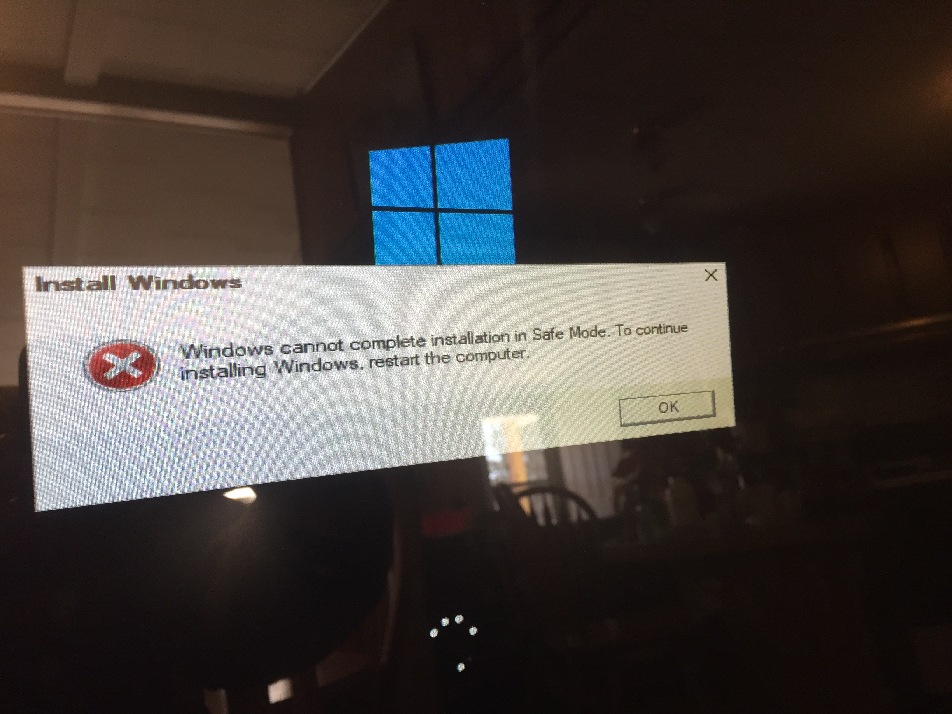 Windows 10 cannot complete installation error - Microsoft Q&A