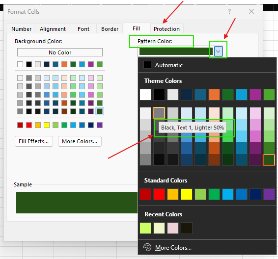 Excel fill color names not displaying - Microsoft Q&A