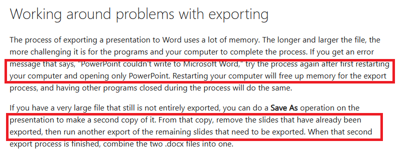 Can't export notes - get error message - Microsoft Q&A