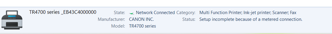 I can't print - metered connection - Microsoft Q&A