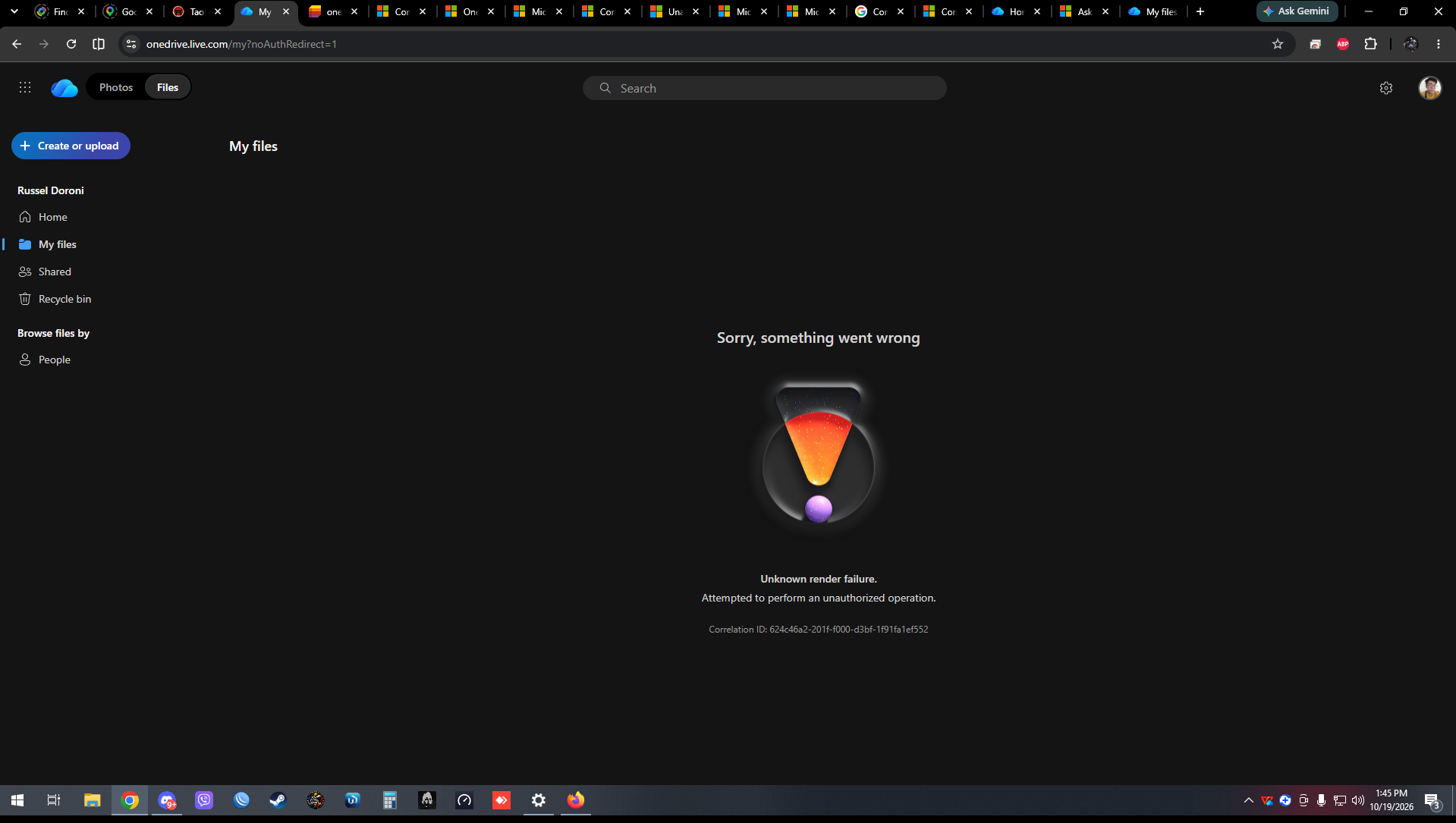 How to fix this, Unknown Render Failure on one drive files. - Microsoft Q&A