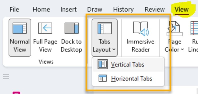 No option to revert back to horizontal tabs - Microsoft Q&A