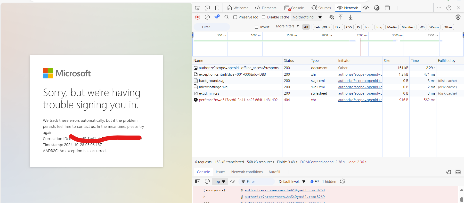 MS-Invite-Error
