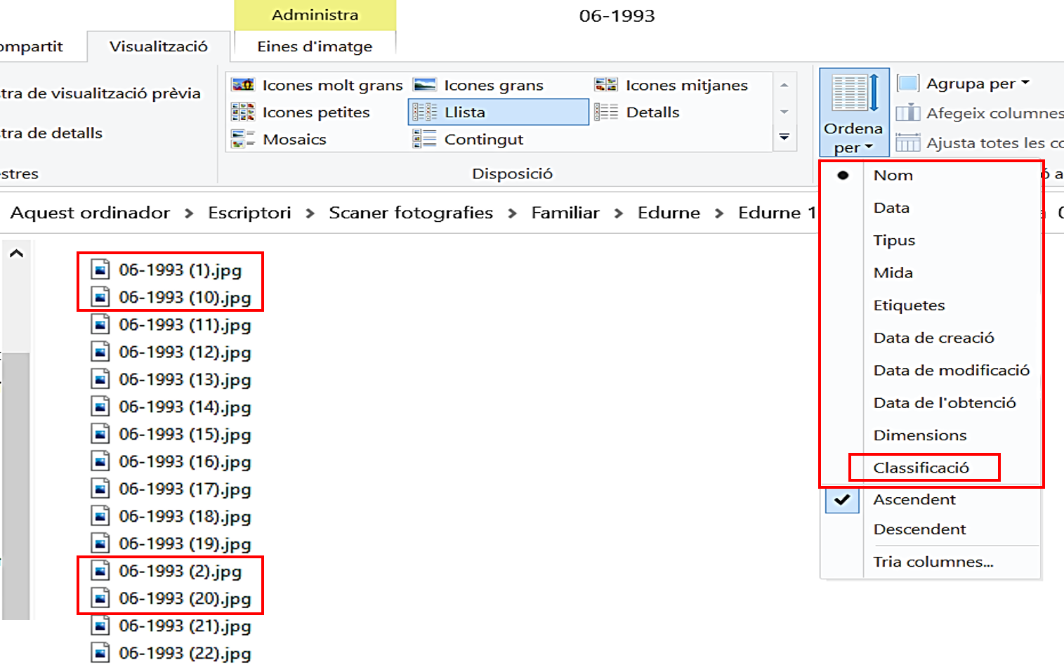 Ordenar imágenes - Microsoft Q&A