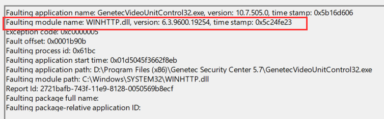 Issue with my product - WINHTTP.dll error - Microsoft Q&A