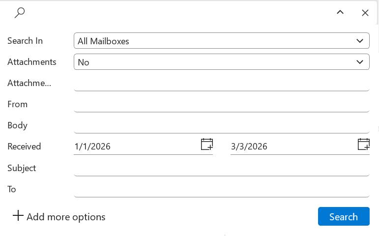 Finding older emails on Classic Outlook - Microsoft Q&A