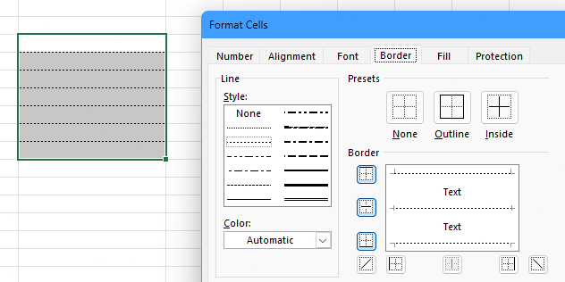 I have dotted lines beneath each excel cell - Microsoft Q&A