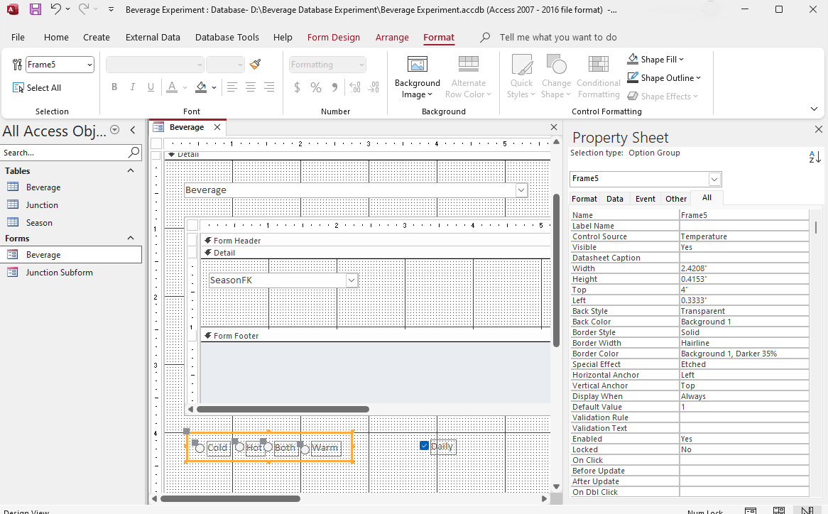 Converting a Bound Option Group to Unbound: Where is the Record Source ...