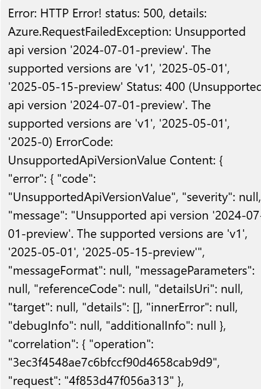 GPT-4o API Version Error in C# .NET SDK: Sudden Failure in the