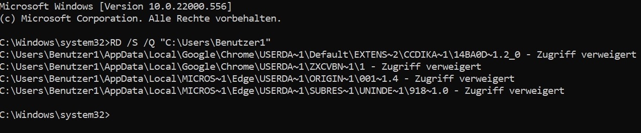 Unable to delete the User folder of a non existant User - Microsoft Q&A