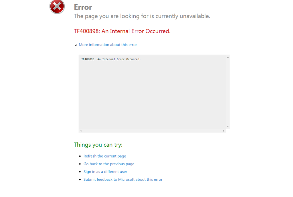 Unable to access TFS - Microsoft Q&A