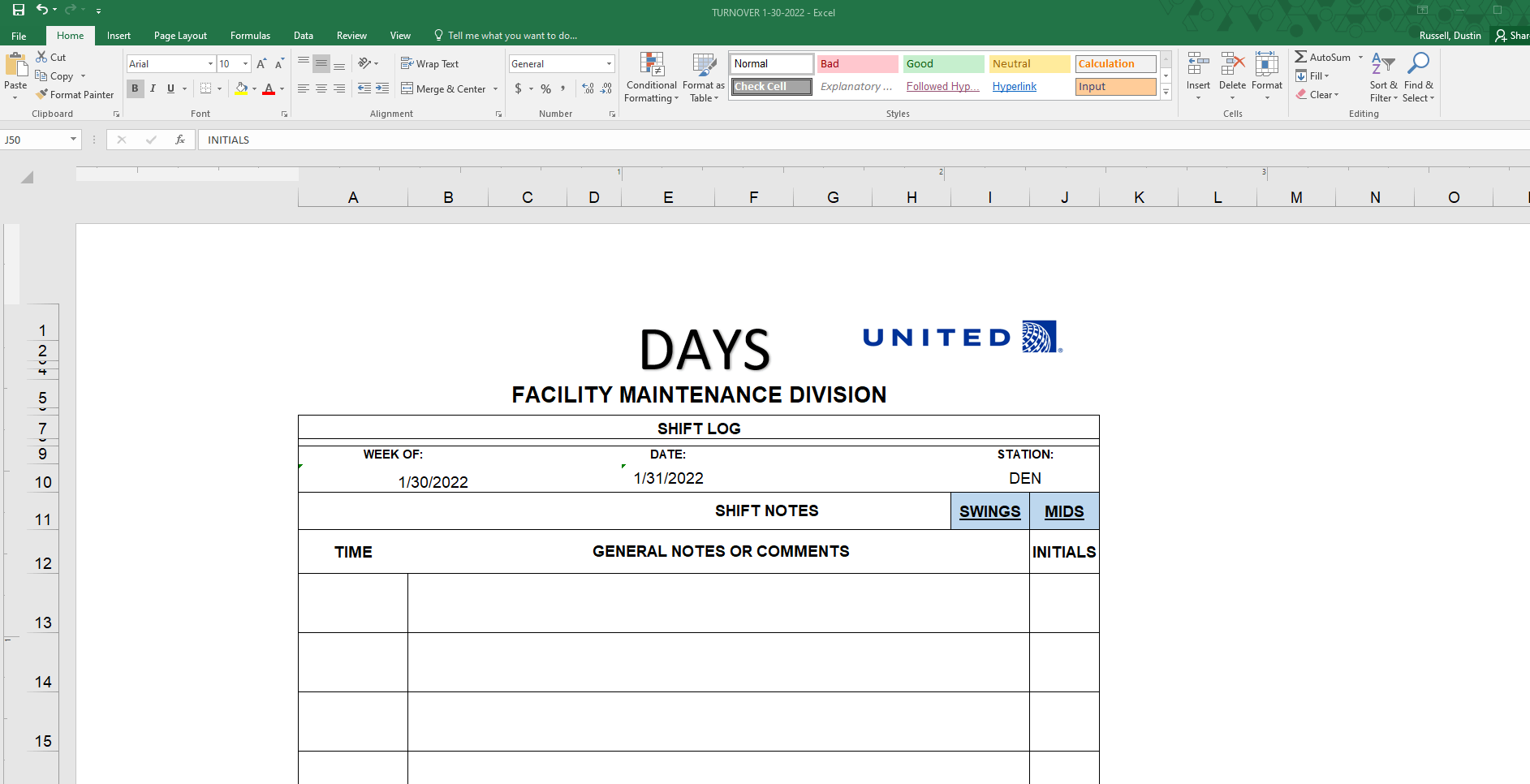 Excel creating a weird tile layout for a co worker and I cant fix it ...