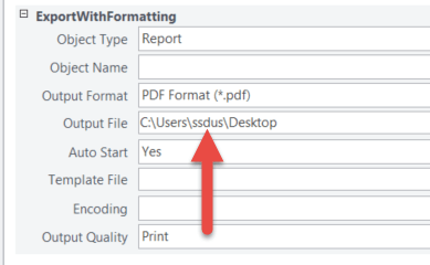 Default Desktop path for exporting and put Name of the object and date ...