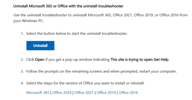 Office installation failed - Microsoft Q&A
