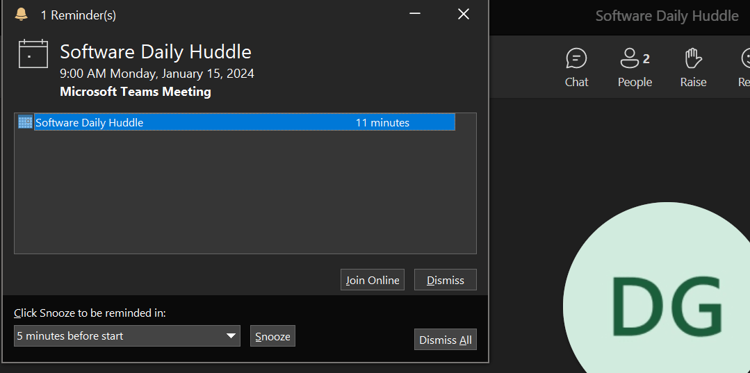 Microsoft Teams meeting reminders even when I'm already in the meeting ...