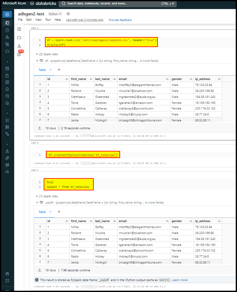 Load data from tempview to table in databricks microsoft q a
