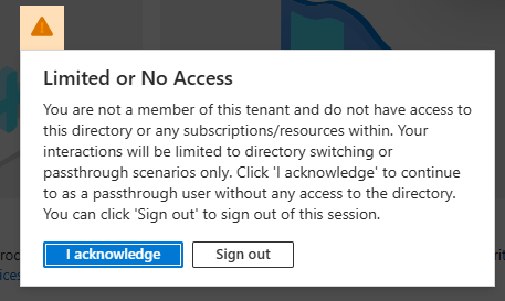 Azure Portal Login Issue: Restricted Tenant and No Subscription