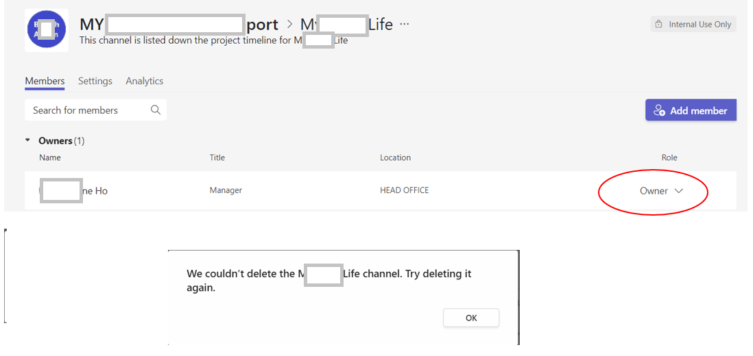 Microsoft Planner : Unable delete a channel - Microsoft Q&A