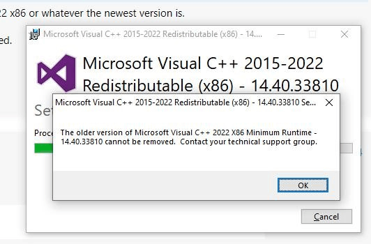 Cannot install Microsoft Visual C++ 2015-2022 Redistributable (x86 ...