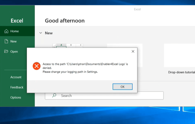 Unable to launch Excel or open any Excel File / prompts 