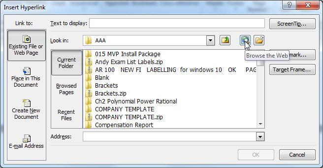 change default browser for Insert Hyperlink dialog box - Microsoft Q&A