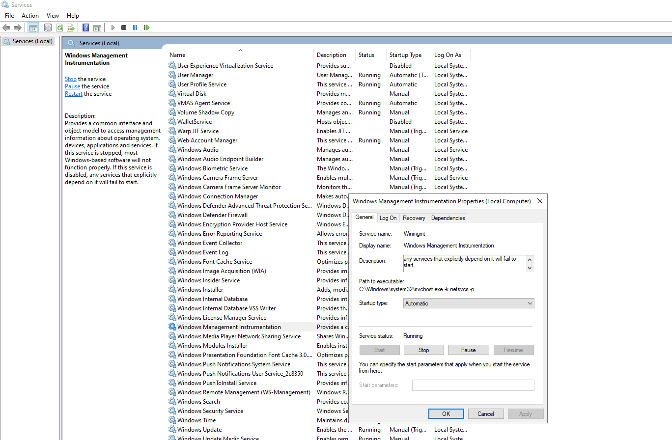 Windows Server 2019 WMI Classes Sorunu - Microsoft Q&A