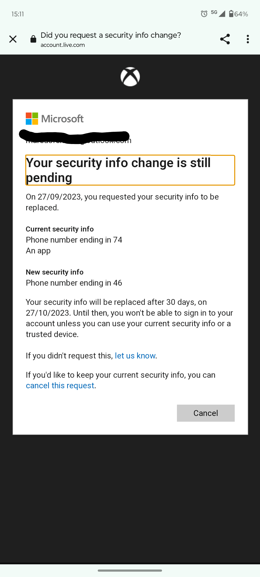 Security information still pending. - Microsoft Q&A
