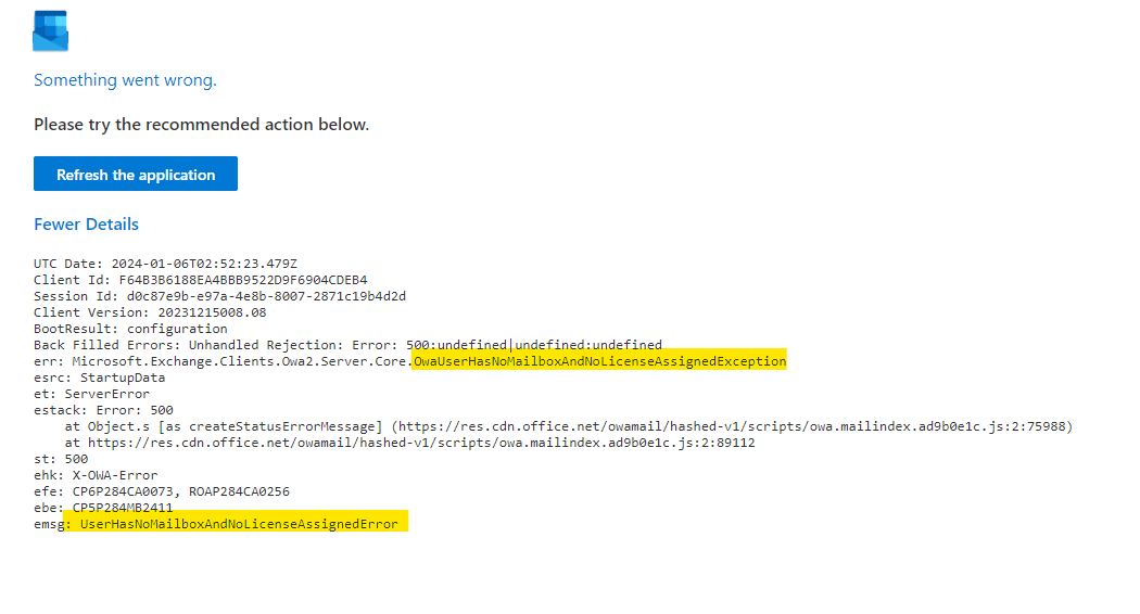 ERROR ACESSAR E-MAIL OUTLOOK - SOMETHING WENT WRONG ERROR 500 ...