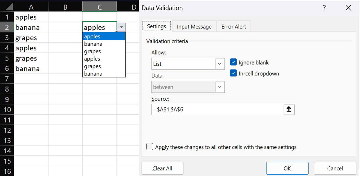 how to get rid of duplicate names in data validation - Microsoft Q&A