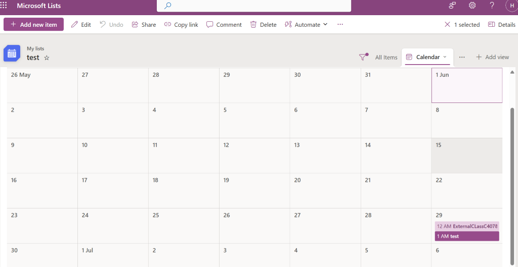 Why is this code showing in my calendar view? when I look in the item ...