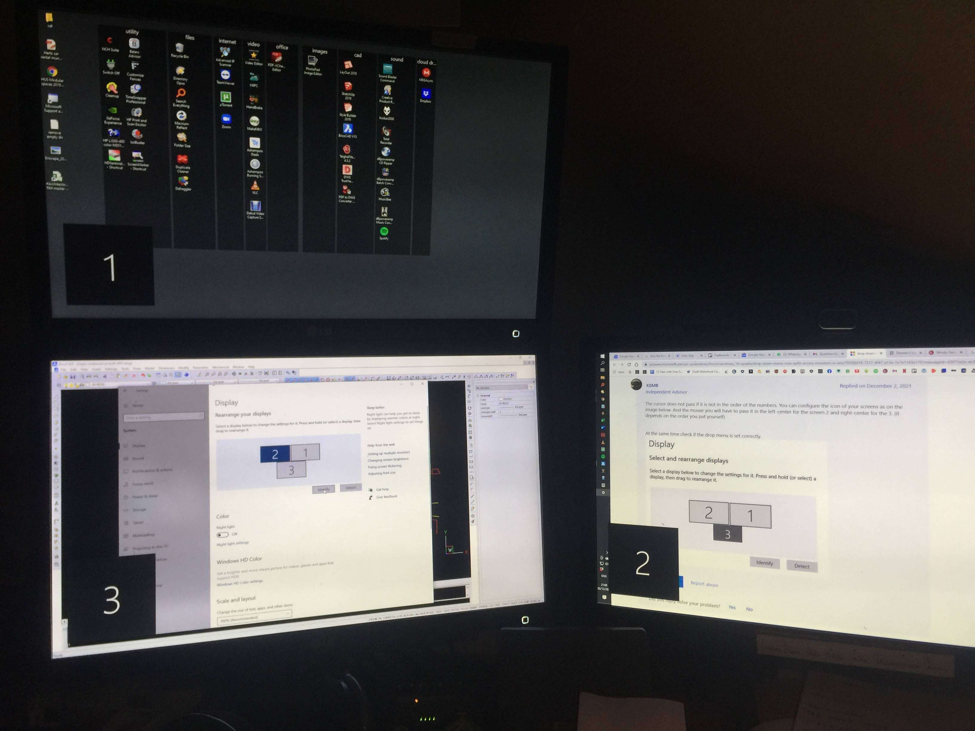 drop down menu now spills across monitors in Win 10 - Microsoft Q&A