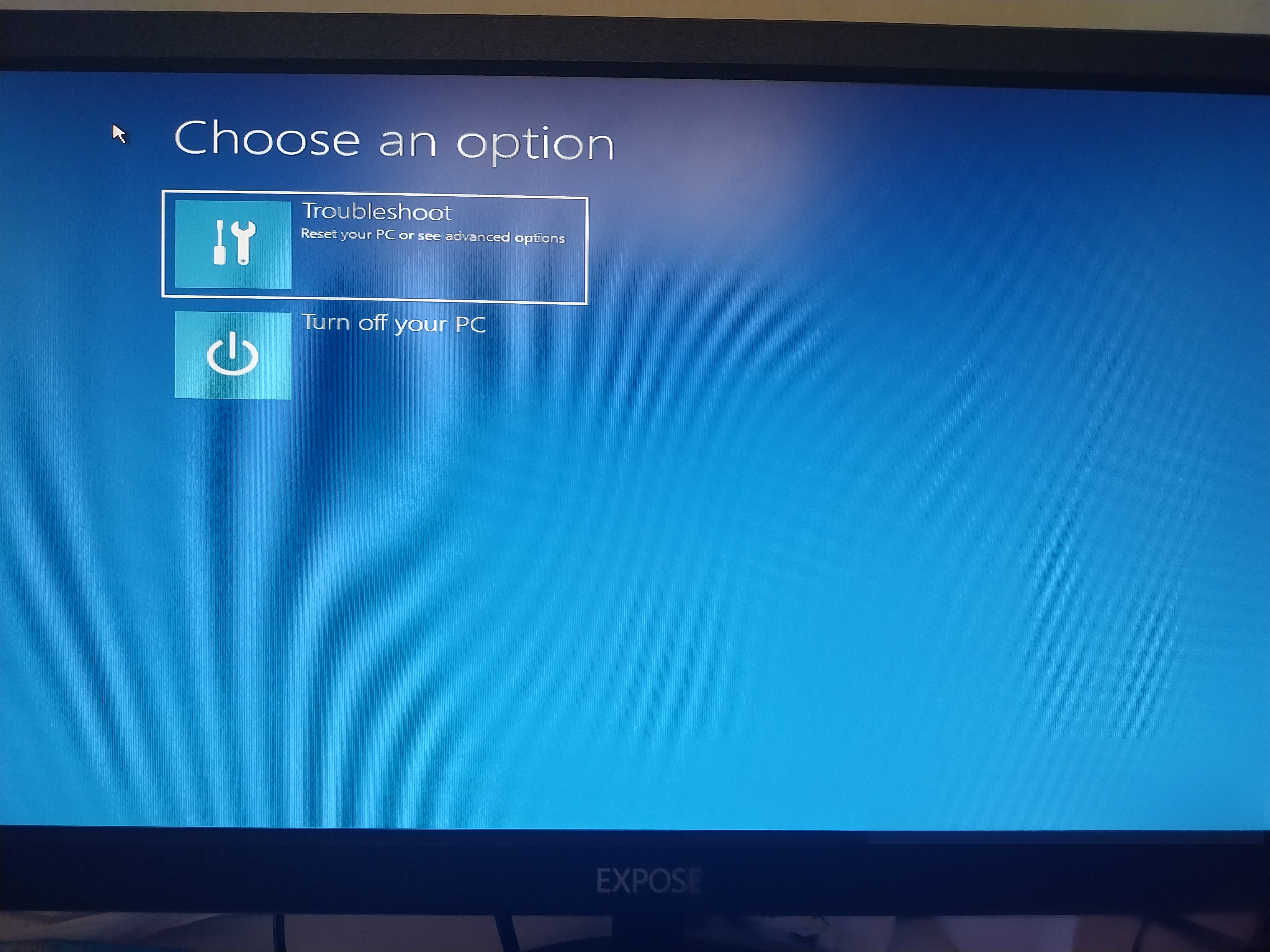 My win10 stuck on choose an option screen. I tried to shutdown and ...