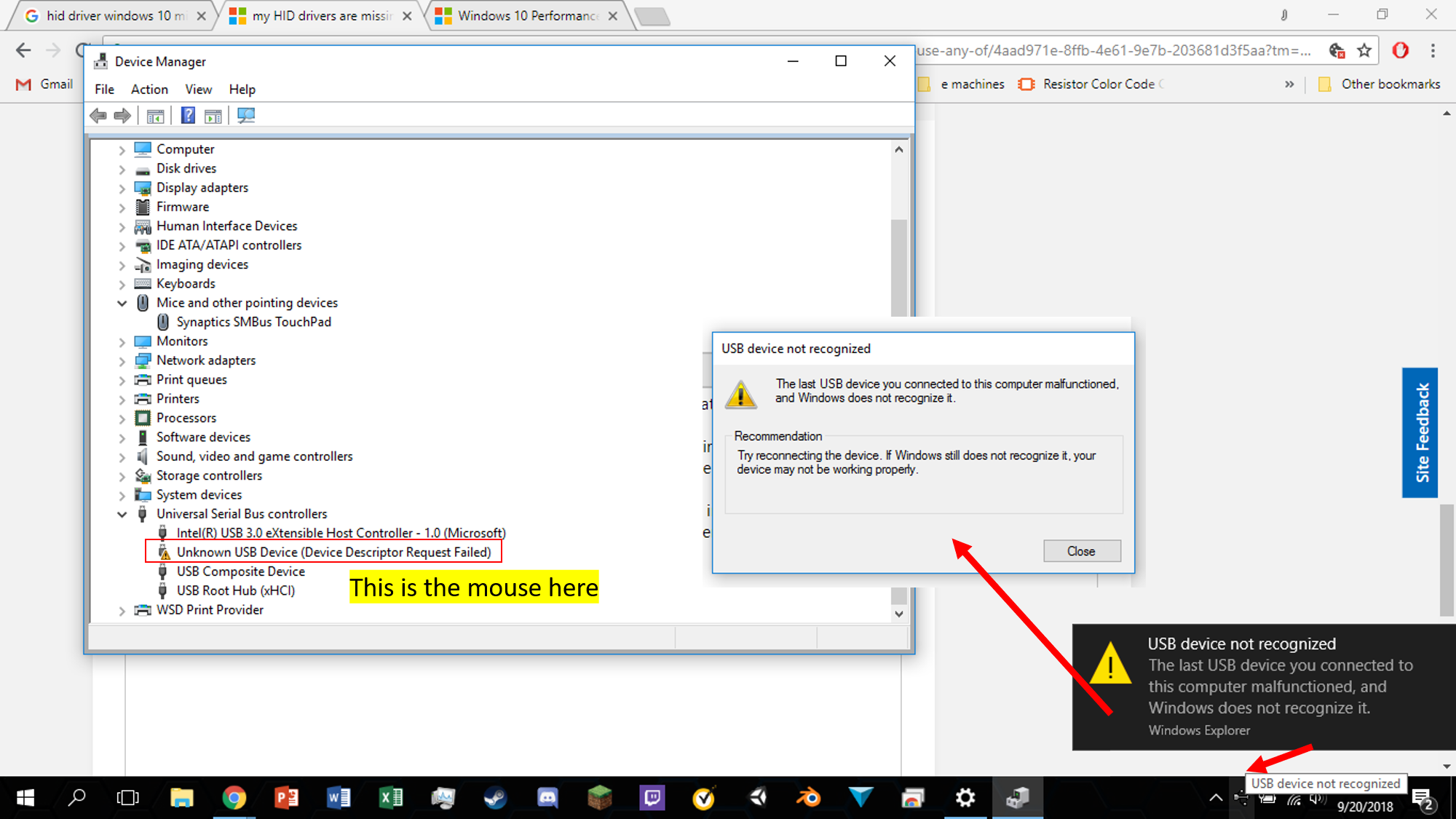 my HID drivers are missing and i cannot use any of my wireless mice ...