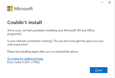 Whenever i am trying to reinstall office i am getting this error ...