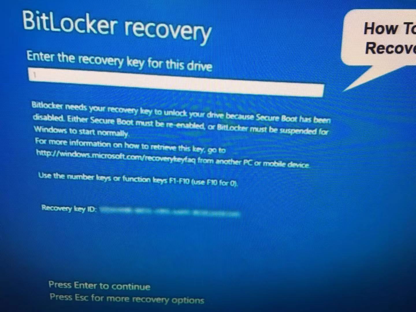 BitLocker recovery key - Microsoft Q&A