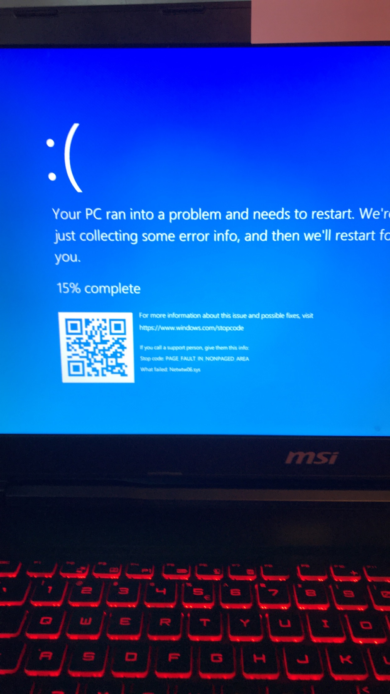 My laptop keeps blue screening says netwtw06.sys failed - Microsoft Q&A