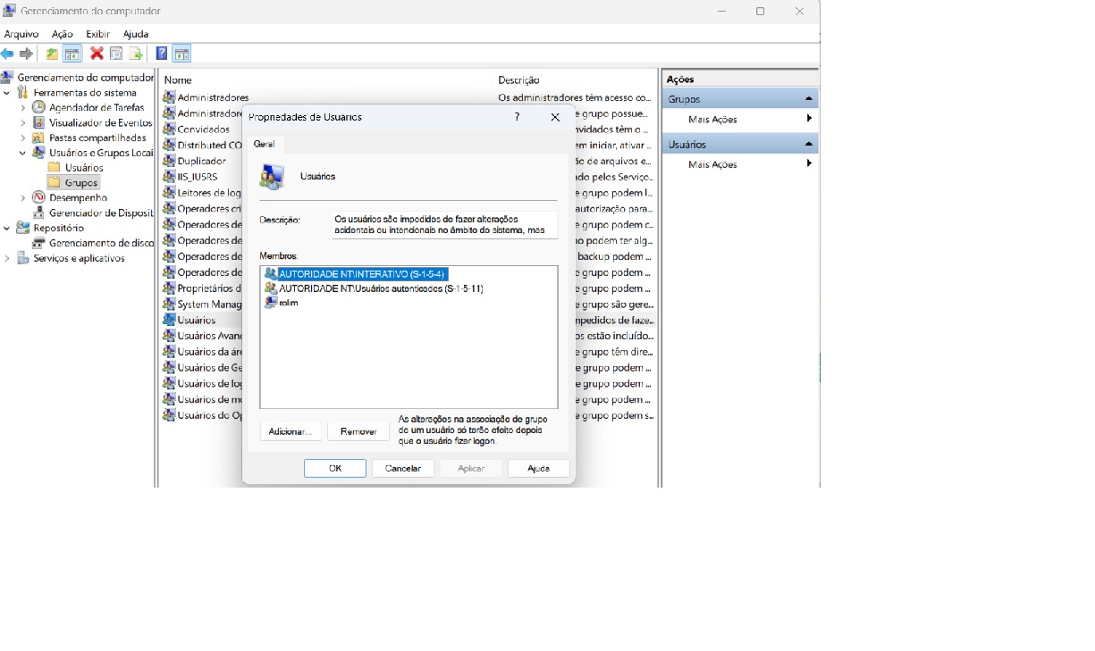 Gerenciamento do computador