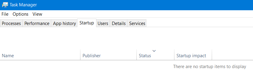 on Task-Manager. There're no Startup items to display - Microsoft Q&A