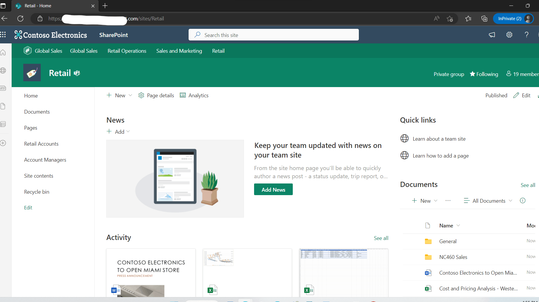 A few sites in my SharePoint Online do not open with the Home page like ...