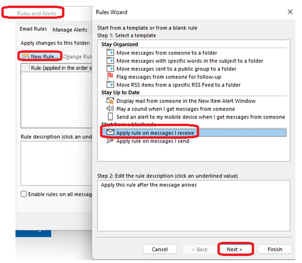 Outlook rules, create a rule depending on part of the name - Microsoft Q&A