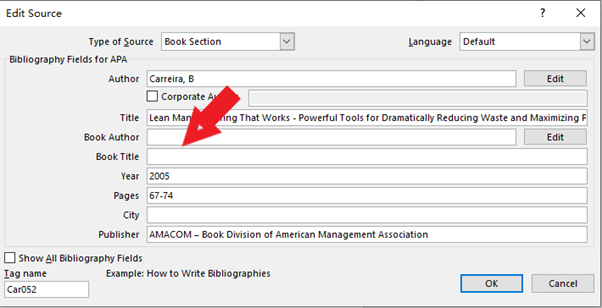 Microsoft Word: Editing referencing style to include pages and chapters ...