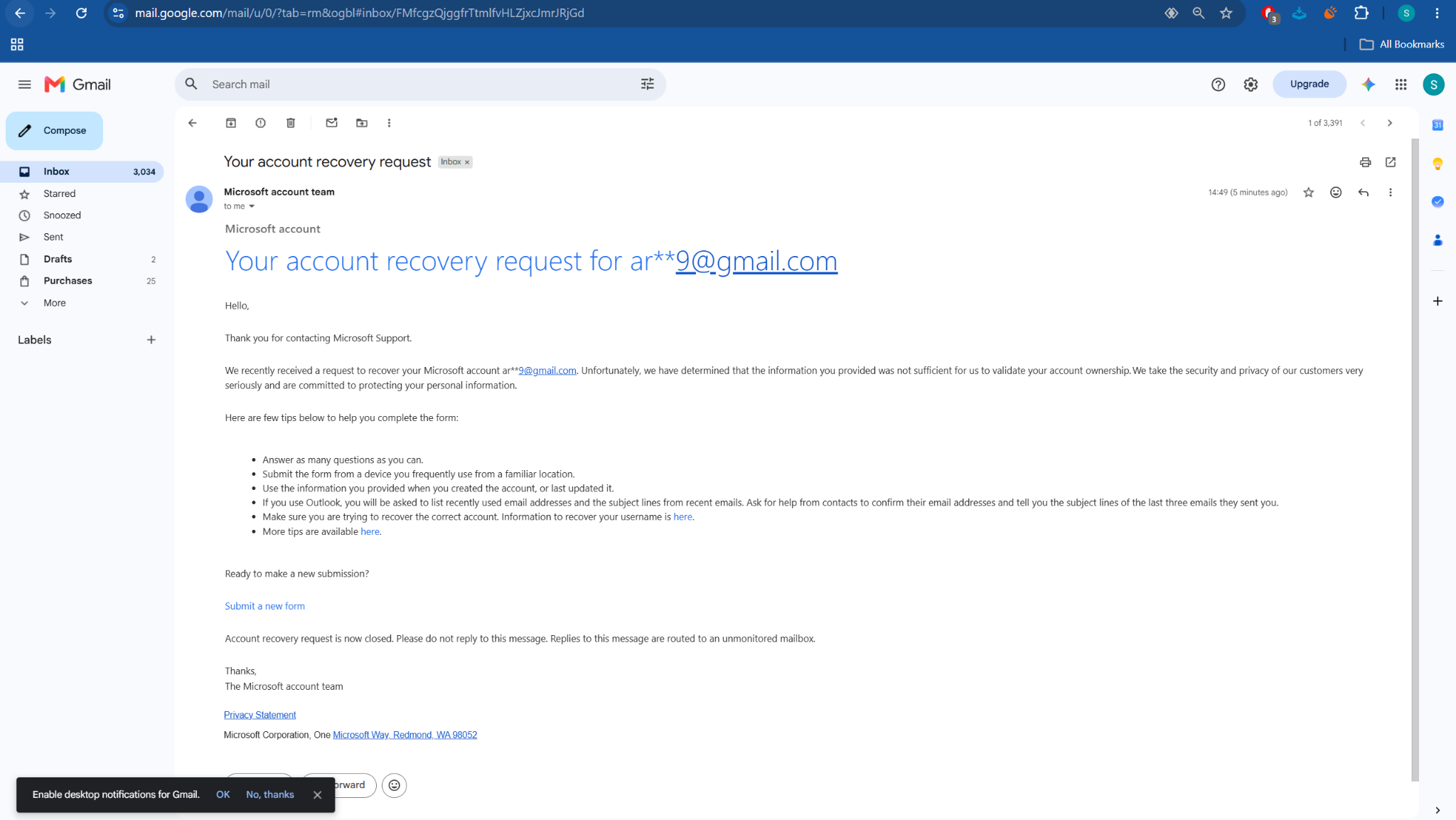 Microsoft Account got hacked and also the verification mail got ...