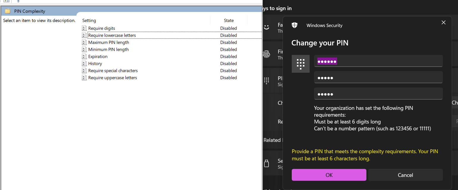 How to remove PIN requirements set by an organization? - Microsoft Q&A