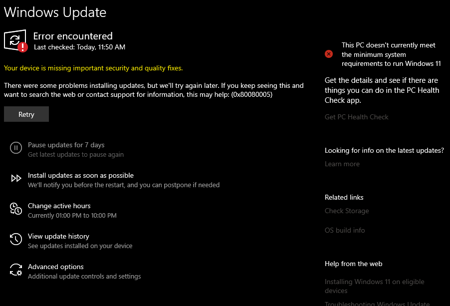 Windows 10 update not working for 2 years - Microsoft Q&A